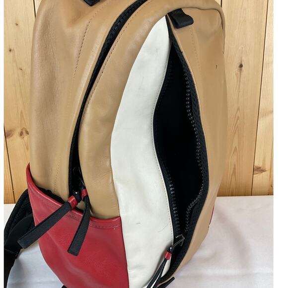 Coach Edge Backpack, Tan/White/Red/Black - Picture 8 of 10